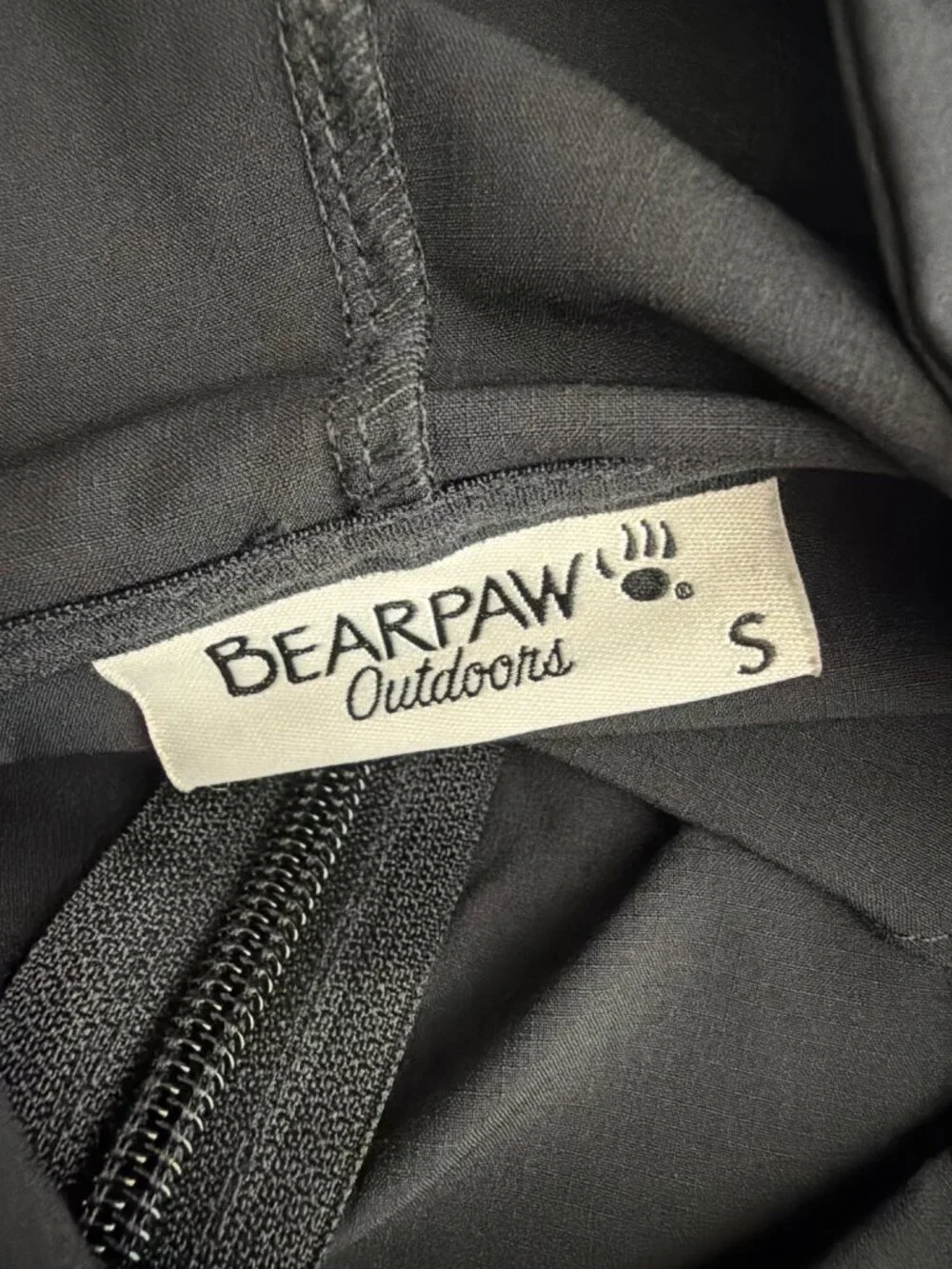 Bearpaw Outdoors Black Lightweight Zip-Up Hooded Jacket Size S - Picture 12 of 14
